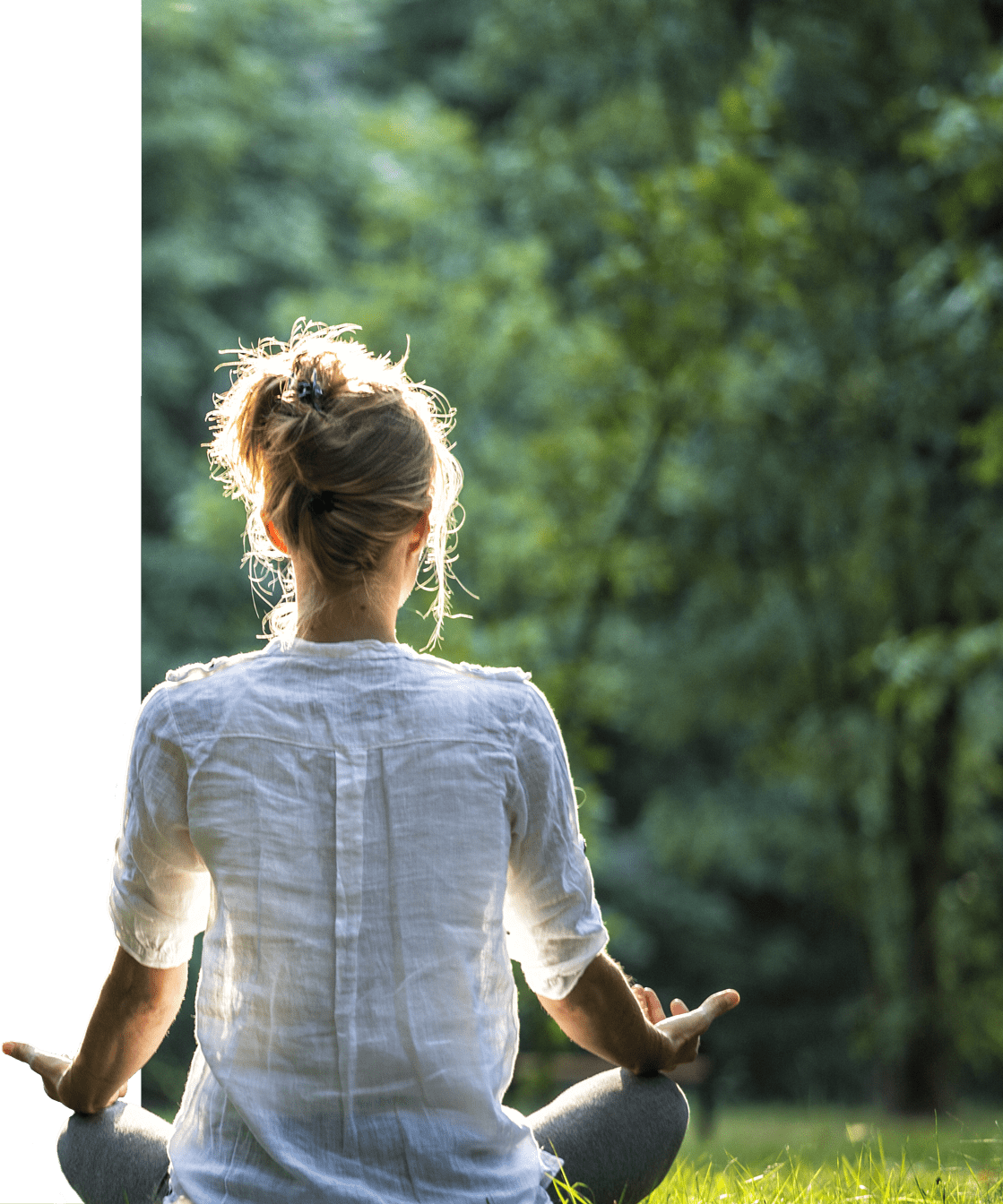 woman doing yoga outside