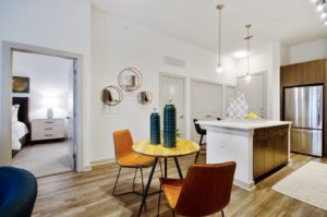 Open concept kitchen and dining