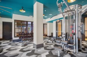 Fitness center with strength training equipment