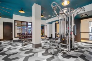 Fitness center with strength training equipment