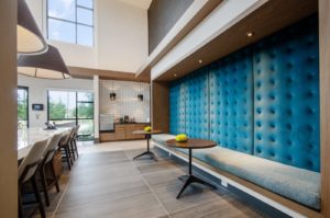 Community lounge with coffee bar