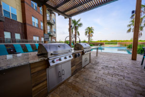 Outdoor kitchen with grills