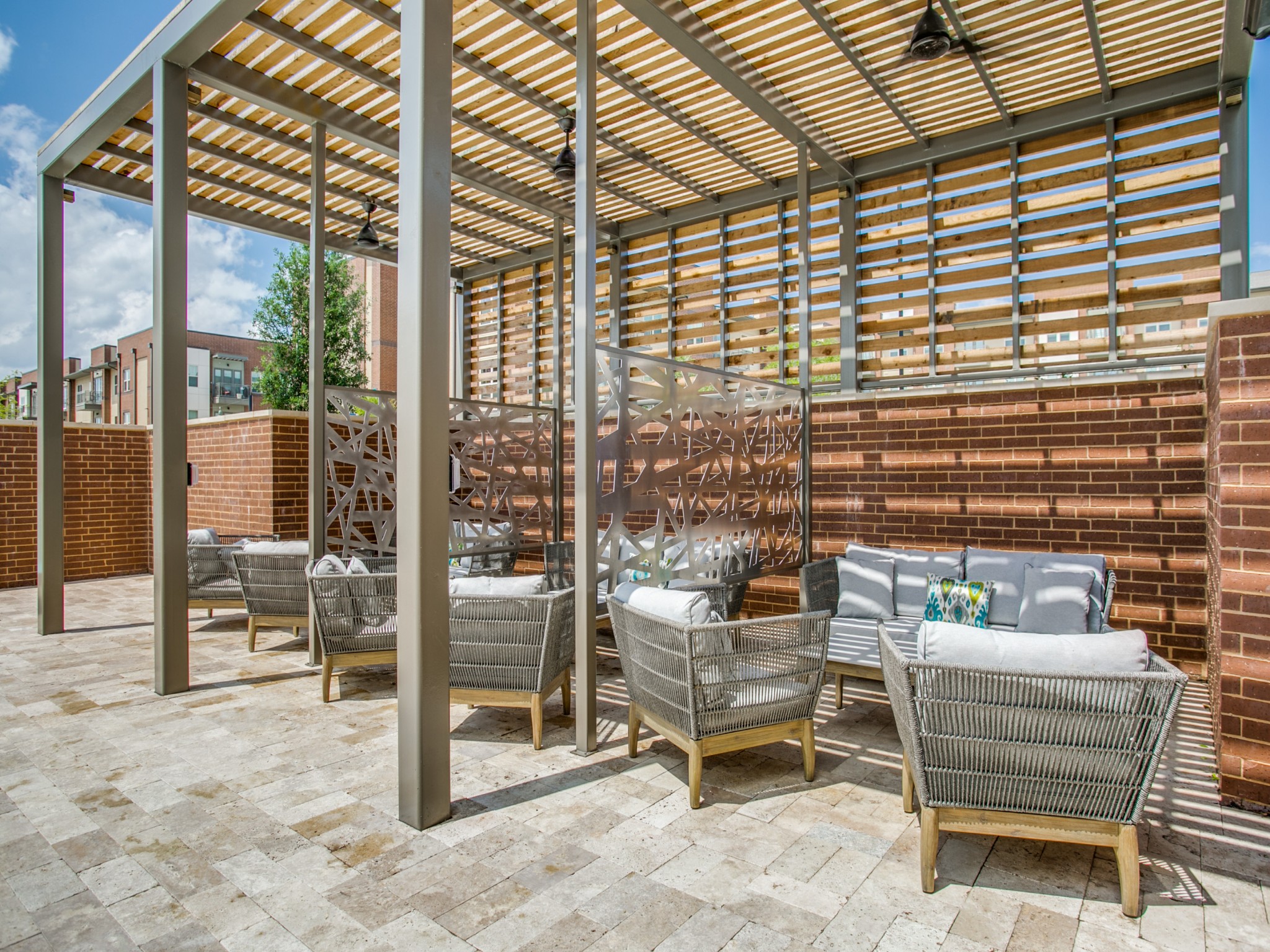 Covered patio seating