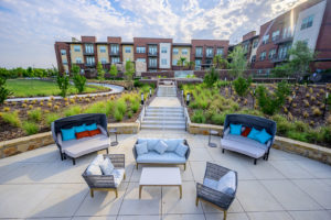 Outdoor courtyard with lounge seating